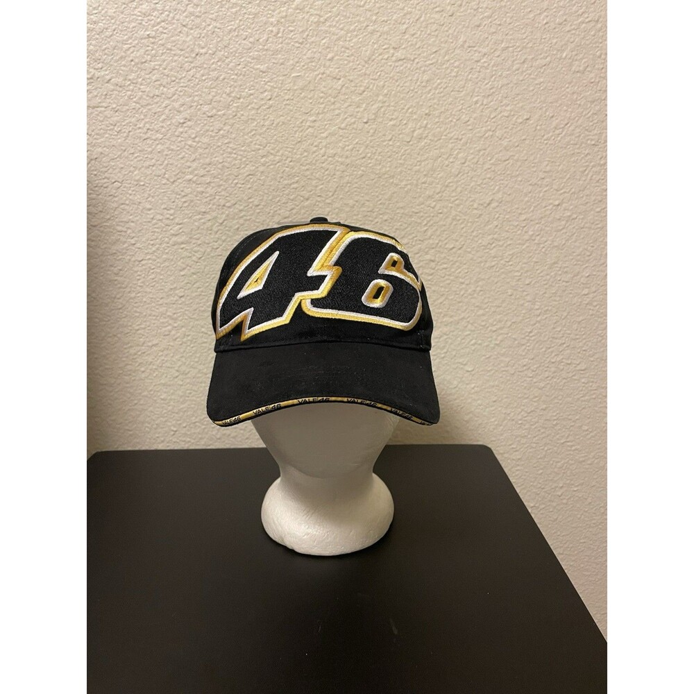 Valentino Rossi 46 The Doctor Vale Black Racing Cap Hat Y2K One Size